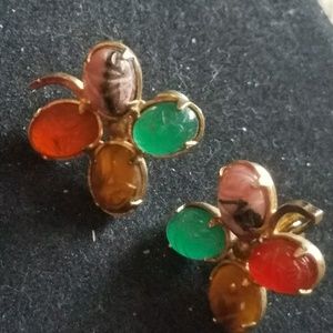 Scarab screw back earrings